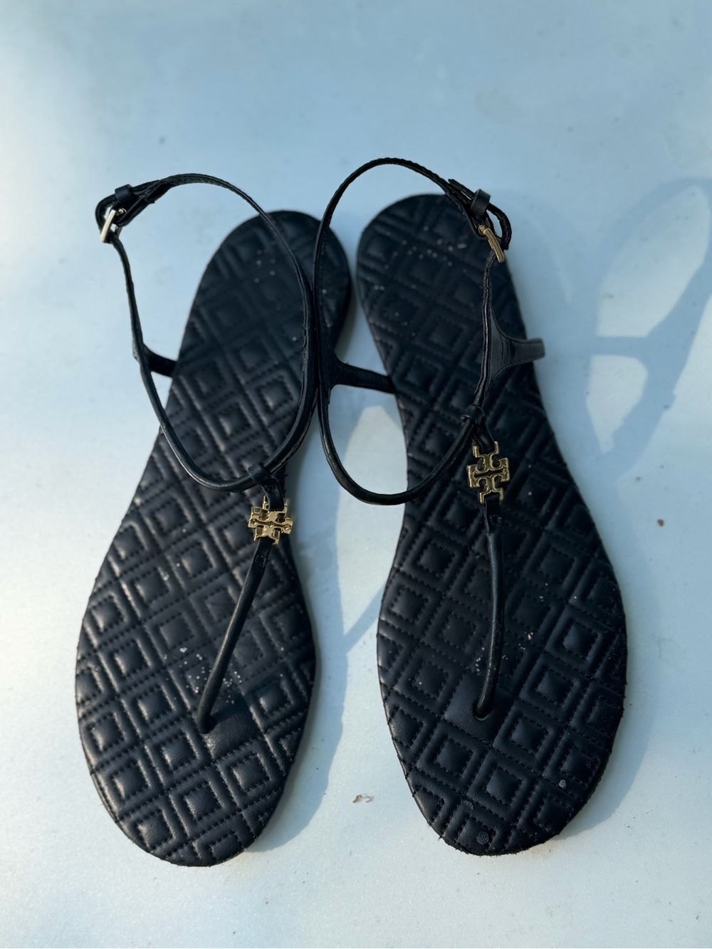 Tory Burch Marion Quilted T-Strap Women's Sandals
